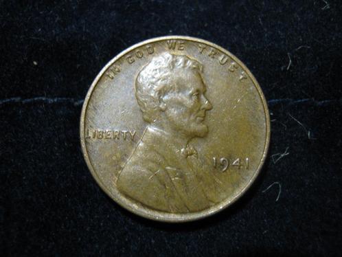 USA "wheat penny" uit 1941, WW2 #b43, Postzegels en Munten, Munten | Amerika, Losse munt, Noord-Amerika, Verzenden