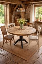 Maatwerk landelijke ronde eettafel kasteelvloer Crossroad, Rond, Nieuw, Riviera Maison landelijk, Ophalen of Verzenden