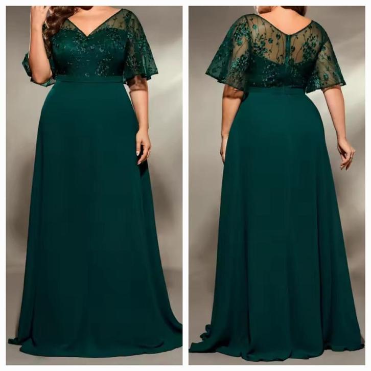 nieuwe galajurk maat 46 48 en 50 groen, Kleding | Dames, Gelegenheidskleding, Nieuw, Galajurk, Maat 46/48 (XL) of groter, Groen