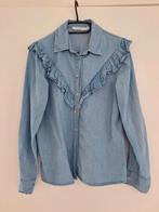 Denim spijker ruches blouse Costes - maat XS 34, Blauw, Ophalen of Verzenden, Costes, Maat 34 (XS) of kleiner