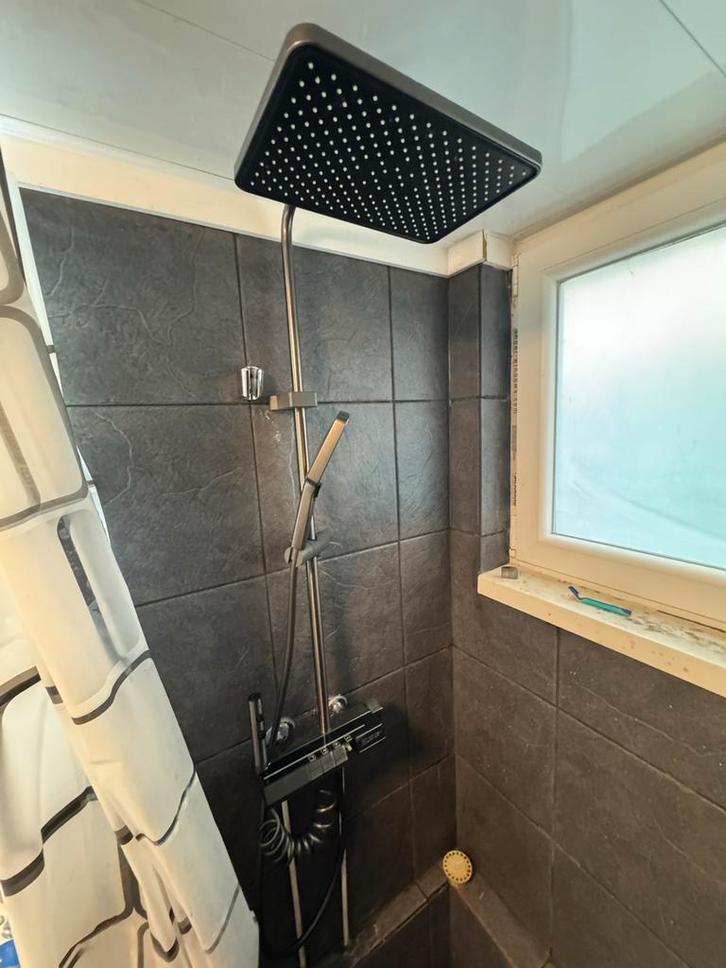 Regendouche set, Doe-het-zelf en Verbouw, Sanitair, Zo goed als nieuw, Douche, Chroom, Ophalen