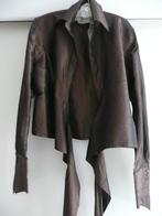 Pauw zijde overslag blouse bruin maat 1 36, Ophalen of Verzenden, Bruin, Maat 36 (S)
