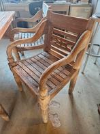 stationsstoelen tuinset, Tuin en Terras, Ophalen, Gebruikt, Teakhout, Tuinset