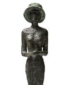 Bronzen beeld dame met hoed, Antiek en Kunst, Ophalen of Verzenden