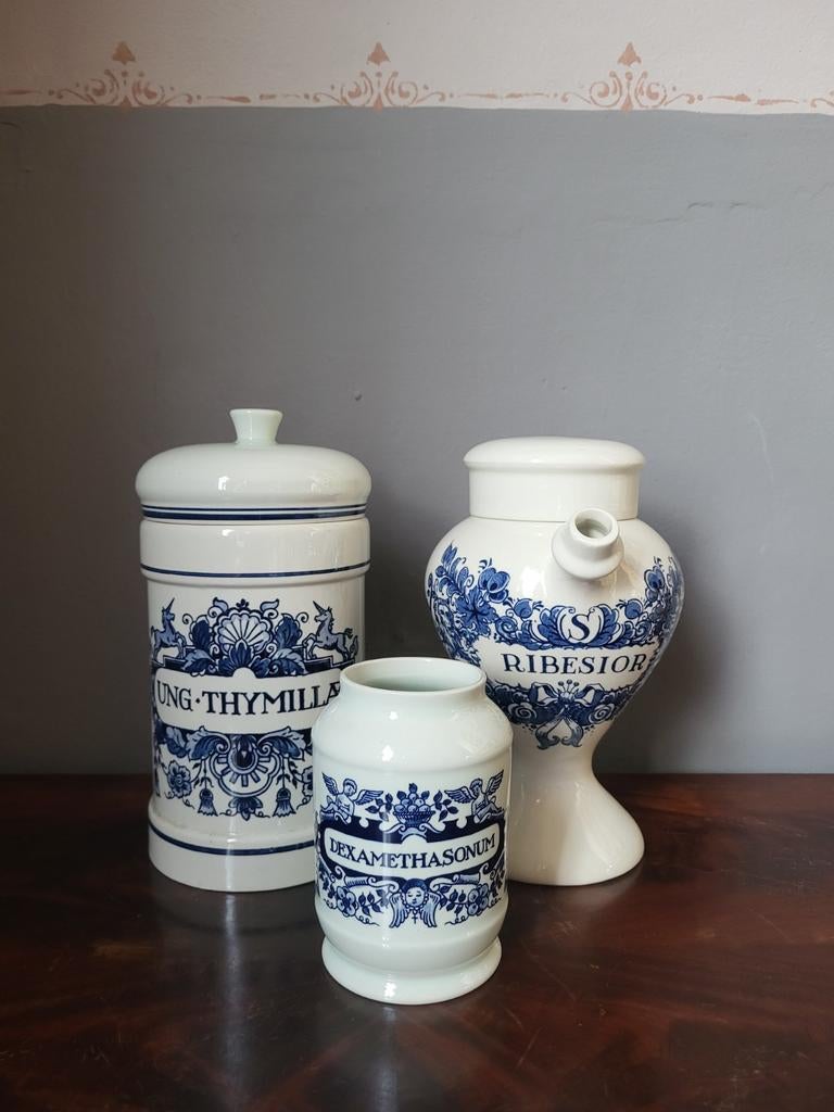 Antieke Apothekerspotten ~ Delfts Blauw, Ophalen of Verzenden
