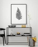 Zeefdruk botanisch planten  Varen blad A3 poster zwart wit, Rechthoekig Staand, Verzenden, Nieuw, A1 t/m A3