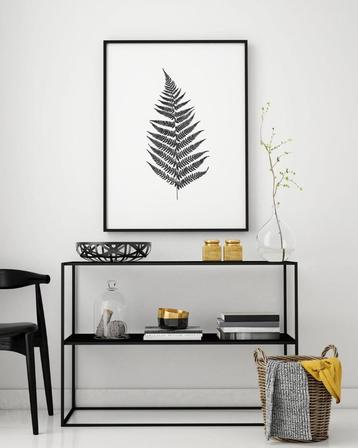 Zeefdruk botanisch planten  Varen blad A3 poster zwart wit beschikbaar voor biedingen