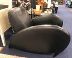 Ralph Lauren Style Black Leather Streamline Lounge Club, Ophalen of Verzenden