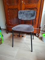 Eetkamerstoel Velours Grijs, Huis en Inrichting, Stoelen, Ophalen, Gebruikt, Metaal, Eén