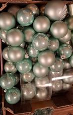 Mooie set mint/groene glazen kerstballen, Diversen, Kerst, Ophalen, Zo goed als nieuw