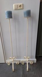 Set van twee metalen kandelaars, Ophalen, Zo goed als nieuw, Metaal, 75 cm of meer