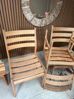 Vintage eikenhouten stoelen set kurt ostervig, Gebruikt, Ophalen of Verzenden, Hout, Drie