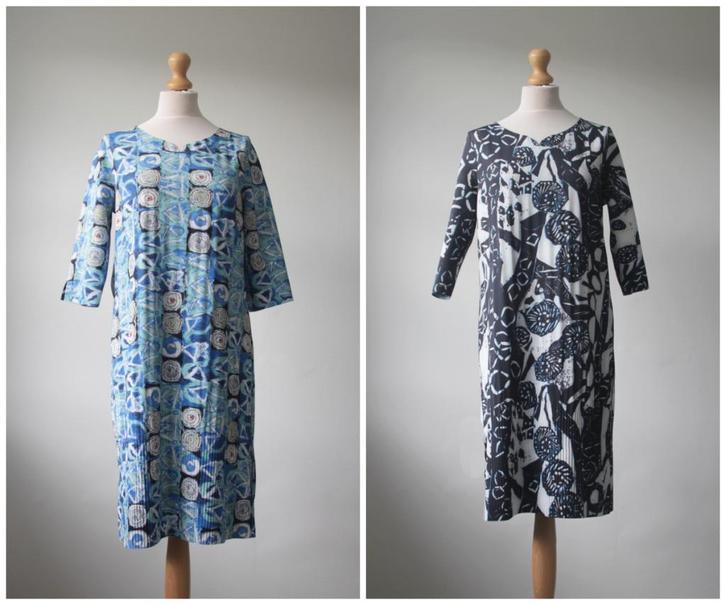 Lizzy & Coco - NIEUW / reversible jurk / blauw zwart maat M, Kleding | Dames, Jurken, Nieuw, Maat 38/40 (M), Blauw, Boven de knie