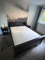 Mooi en stevig 2 persoons bed. 1.60 breed., Ophalen, Gebruikt, Bruin, 210 cm