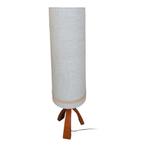 Vintage houten vloerlamp, driepoot lamp, Huis en Inrichting, Lampen | Vloerlampen, Ophalen, Gebruikt, 100 tot 150 cm, Hout