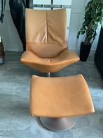 Fauteuil Draaifauteuil met hocker, Ophalen, Gebruikt, 50 tot 75 cm, Leer