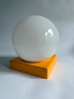Jaren 70 plafonierre - geel, Ophalen, Zo goed als nieuw, Glas, Minder dan 50 cm