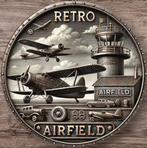 Retro Airfield. Metalen bord 20cm, Verzenden
