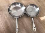 Boretti koekenpan RVS 2x 25cm 29cm ZGAN, Huis en Inrichting, Keuken | Potten en Pannen, Ophalen of Verzenden, Zo goed als nieuw