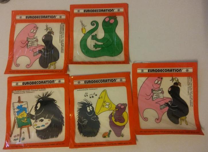 Barbapappa Chanowski eurodecoration plakplaatjes vintage, Verzamelen, Stripfiguren, Gebruikt, Ophalen of Verzenden