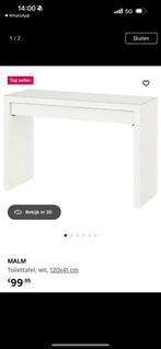 kaptafel ikea plus stoel en glasplaat, Huis en Inrichting, Tafels | Kaptafels, Ophalen, 50 tot 100 cm, Zo goed als nieuw, Minder dan 100 cm