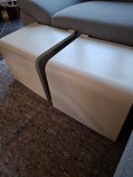 Set van 2 aanhaaktafels  voor Auping Auronde wit, Huis en Inrichting, Slaapkamer | Bedden, Gebruikt, 70 cm of minder, Wit, Tweepersoons