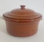 Stenen ovenschalen met deksel bruin Terracotta ovenschalen, Ophalen of Verzenden, Zo goed als nieuw, Overige materialen, Pot, Bus of Blik