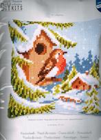 Cado vervaco borduurpakket kussen roodborstje in  winter 171, Ophalen of Verzenden, Nieuw, Handborduren, Borduurpakket