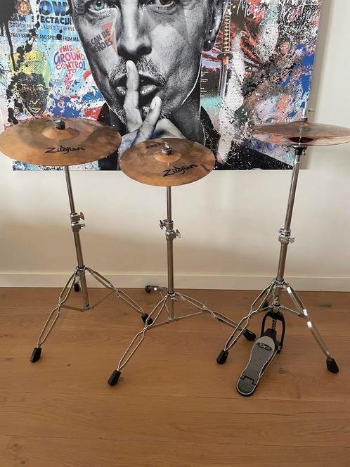 Zildjian bekkens 3 delige set incl standaards, Muziek en Instrumenten, Percussie, Zo goed als nieuw, Ophalen