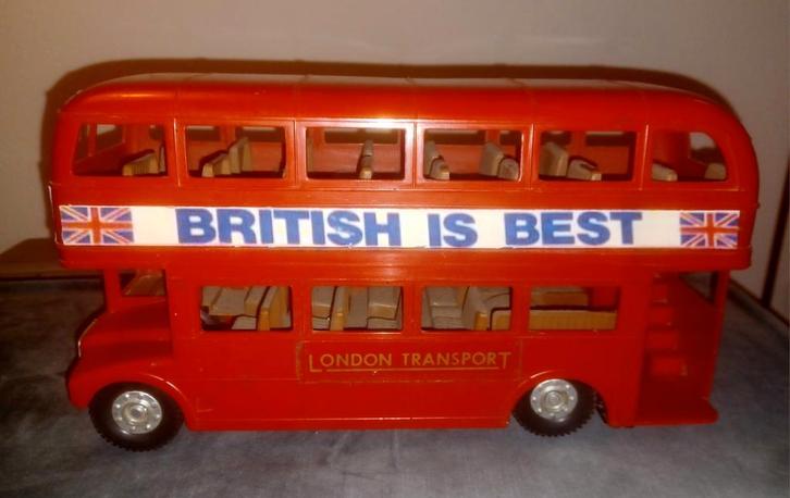Grote Engelse dubbeldekker bus Made in HongKong 30cm, Antiek en Kunst, Antiek | Speelgoed, Ophalen of Verzenden