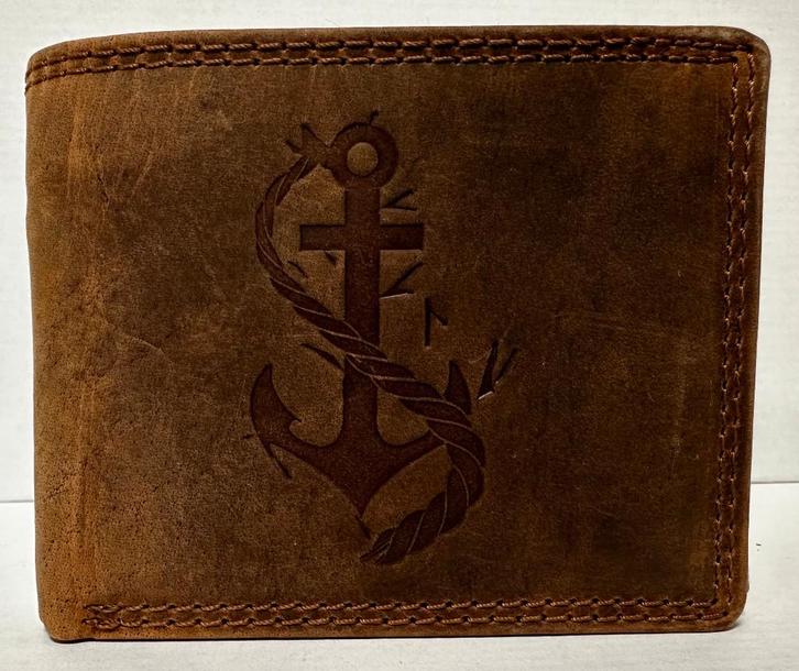 Anker touw portemonnee van leer bruin portefeuille leder, Sieraden, Tassen en Uiterlijk, Portemonnees, Nieuw, Bruin, Leer, Ophalen of Verzenden