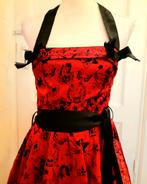Fifty's satin swing dress tatoo, Kleding | Dames, Gelegenheidskleding, Overige typen, Verzenden, Zo goed als nieuw, Hell bunny