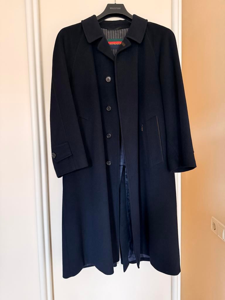 Blauwe Loden Herenmantel Maat 50, Kleding | Heren, Jassen | Winter, Ophalen, Zo goed als nieuw, Maat 48/50 (M), Blauw