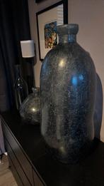 Kleine grote blauwe vazen, Ophalen, Blauw, Minder dan 50 cm, Glas