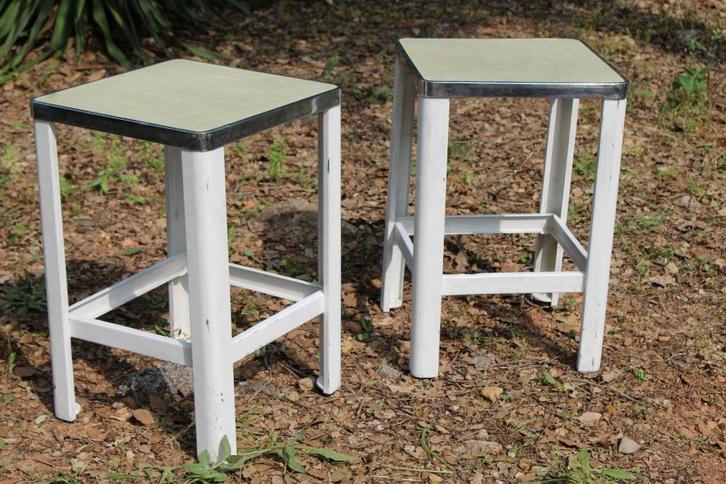 Brocante - Set robuuste Retro-krukken!, Huis en Inrichting, Krukjes, Gebruikt, IJzer, Ophalen