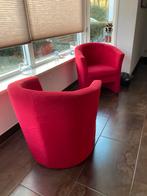 2 rode kuipstoelen clubzeteltjes, Huis en Inrichting, Fauteuils, Ophalen, Gebruikt, 50 tot 75 cm