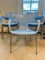 Blauwe stoelen 7st, Huis en Inrichting, Stoelen, Ophalen, Kunststof, Gebruikt, Blauw