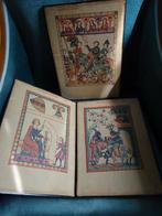 Codex Manesse: Drie antieke kunstafbeeldingen op hout, Ophalen of Verzenden
