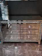 SET: Commode met Lades, Spiegel,tv meubel sfeerhaard, 100 tot 150 cm, Glamour, Ophalen of Verzenden, Zo goed als nieuw
