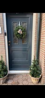 2 kerstboompjes en een krans voordeur, Diversen, Kerst, Ophalen of Verzenden, Gebruikt