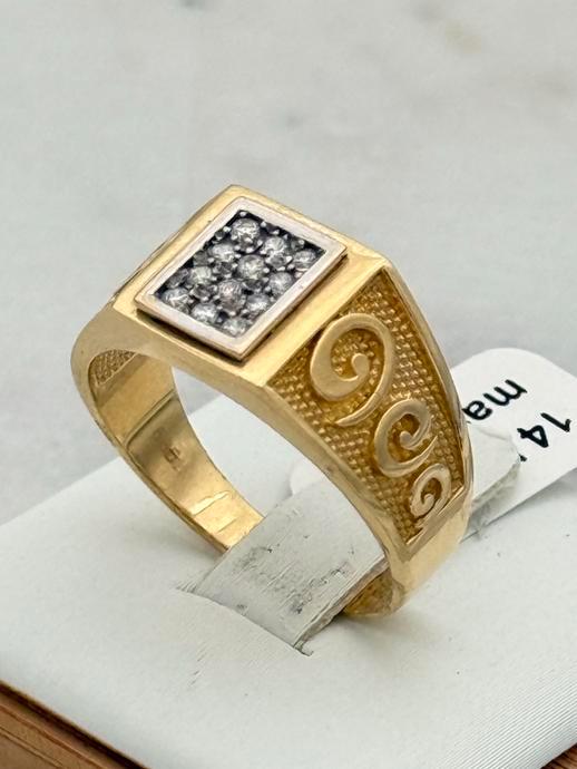 Prachtige 14 karaat goud ring voor heren maat 21.5 nieuw, Sieraden, Tassen en Uiterlijk, Ringen, Nieuw, Heer, 20 of groter, Goud