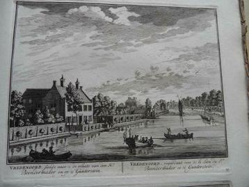 29 Breukelen Vredenoord en Gunterstein Kopergravure 1719 beschikbaar voor biedingen