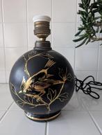 Michel Herman Art Deco glazen lampenvoet  geschilderde vogel, Ophalen, Minder dan 50 cm