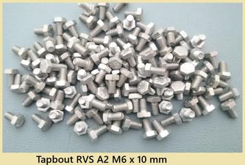 Nieuwe RVS A2 tapbouten M6x10, M6x16, M6x70, M6x80mm. € 0,04 beschikbaar voor biedingen