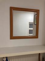 Mooie vierkante Spiegel met Houten Frame, Huis en Inrichting, Woonaccessoires | Spiegels, Ophalen, Gebruikt, Vierkant, Minder dan 100 cm