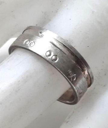 Leuk bewerkte zilveren unisex bandring 9.25 beschikbaar voor biedingen