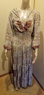 Lange ibiza boho jurk Maat S/M, Maat 38/40 (M), Beige, Ophalen of Verzenden, Zo goed als nieuw