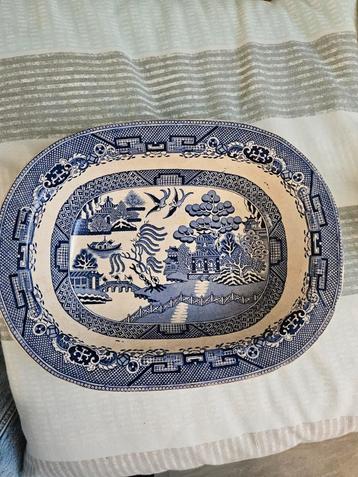 Antiek Willow Patroon Serveerschaal beschikbaar voor biedingen
