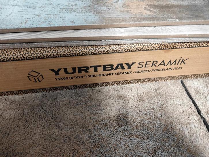 1 m3 Yurtbay Seramik Vloertegels 15x60, Doe-het-zelf en Verbouw, Tegels, Nieuw, Vloertegels, Keramiek, 40 tot 60 cm, Minder dan 20 cm