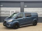 Ford TRANSIT CUSTOM 2.0 TDCi 130PK Dubbel Cabine L2 / Airco, Auto's, 4 cilinders, Blauw, Bedrijf, Diesel